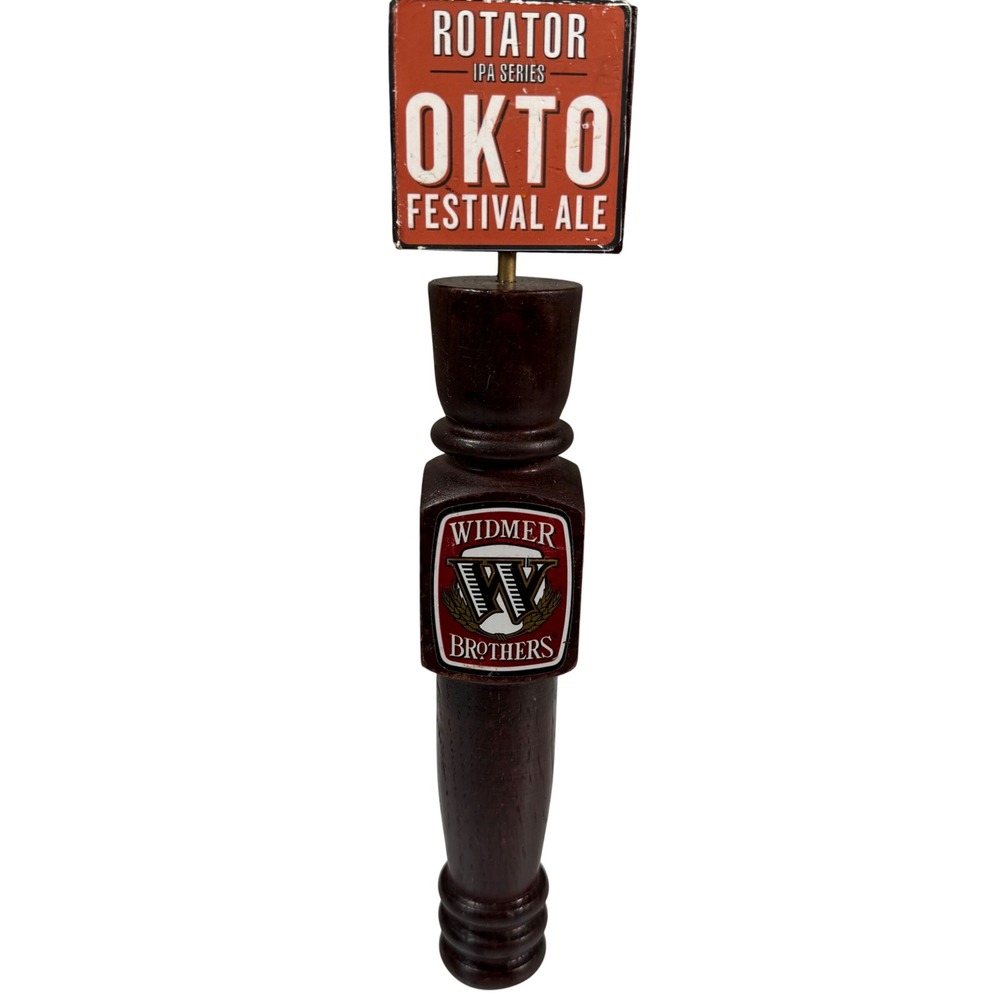 Widmer Brothers Okto Festival Ale Beer Tap Handle Brown Wood Rotator IPA Series